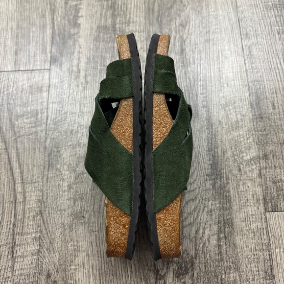 Birkenstock Lugano Green Suede Sandals Sz 40 - Picture 4 of 8